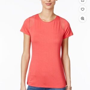 INC International Concepts Red Short Sleeve Top